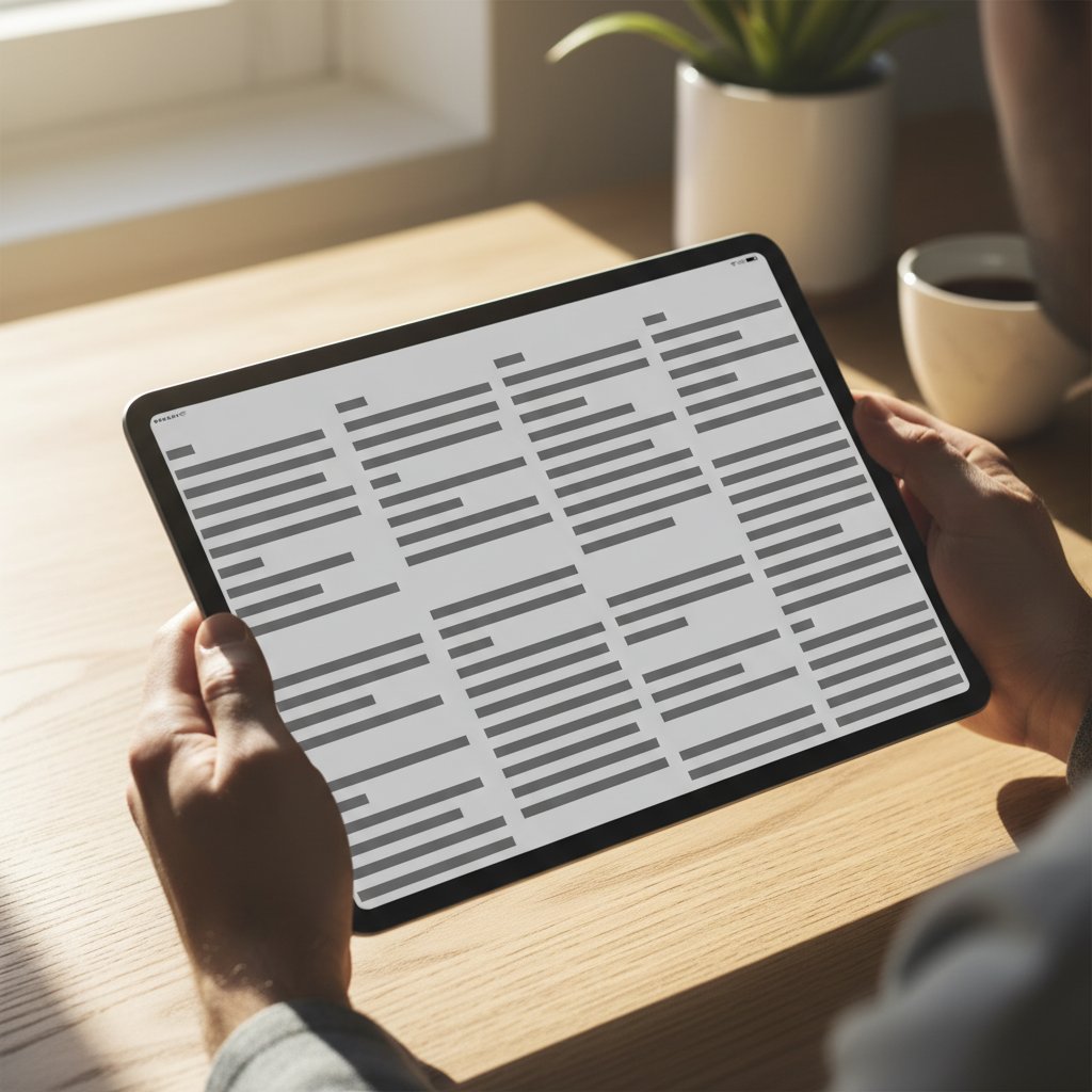 Tablet menampilkan ebook strategi dating modern dengan antarmuka rapi, melambangkan akses cepat ke metode terbukti tanpa belajar 10 tahun trial error