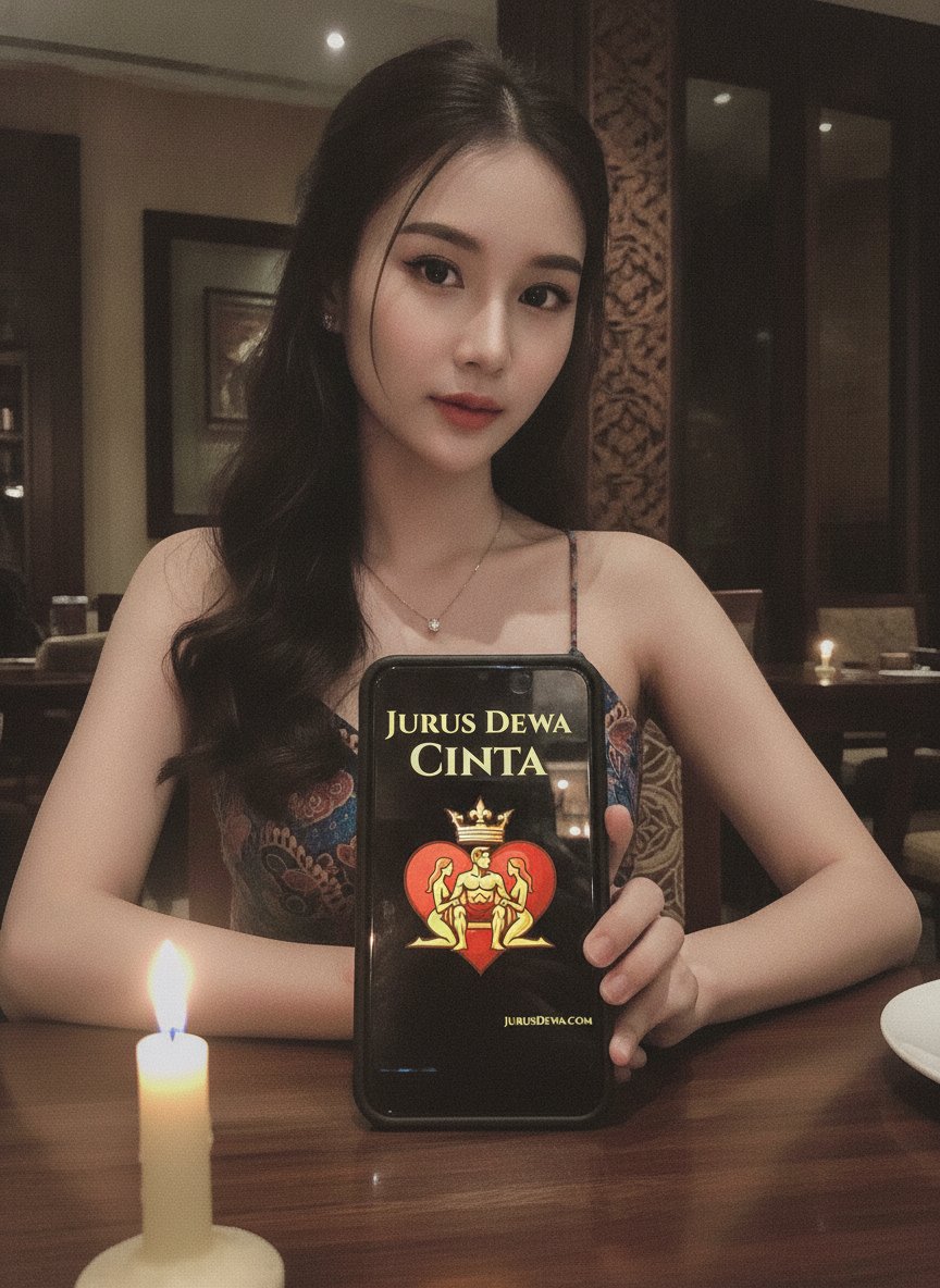 Seorang pria santai melihat cover buku Jurus Dewa Cinta di ponselnya saat duduk di bangku taman.
